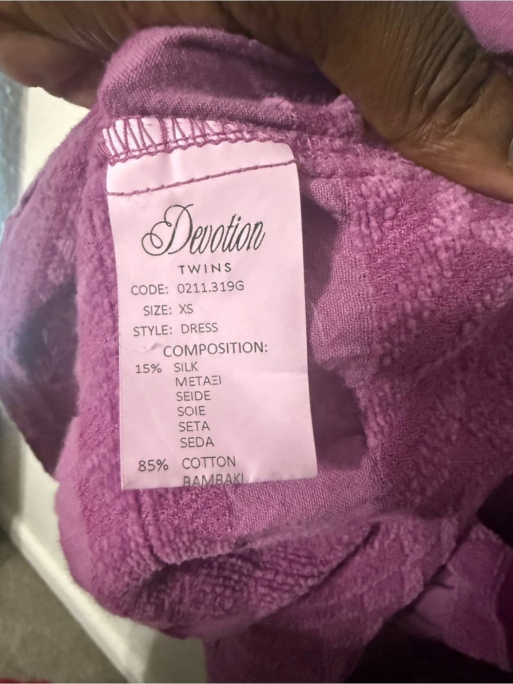 Devotion Twins Ella Jacquard Cotton Silk Tiered Boho Mini Dress XS Purple - Picture 4 of 5